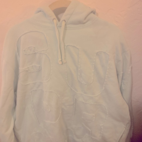 supreme cutout letters hooded sweatshirt